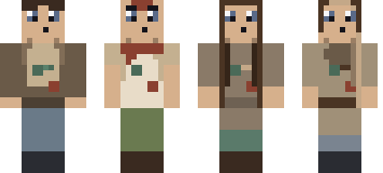 Las cuatro skins humanas: dos masculinas y dos femeninas