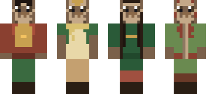 Las cuatro skins mandrathi: dos masculinas y dos femeninas