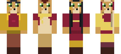 Las cuatro skins sekhari: dos masculinas y dos femeninas